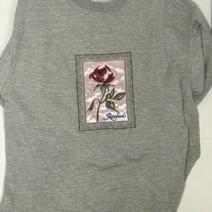 Sport Grey Large Vintage Rosebud Crewneck